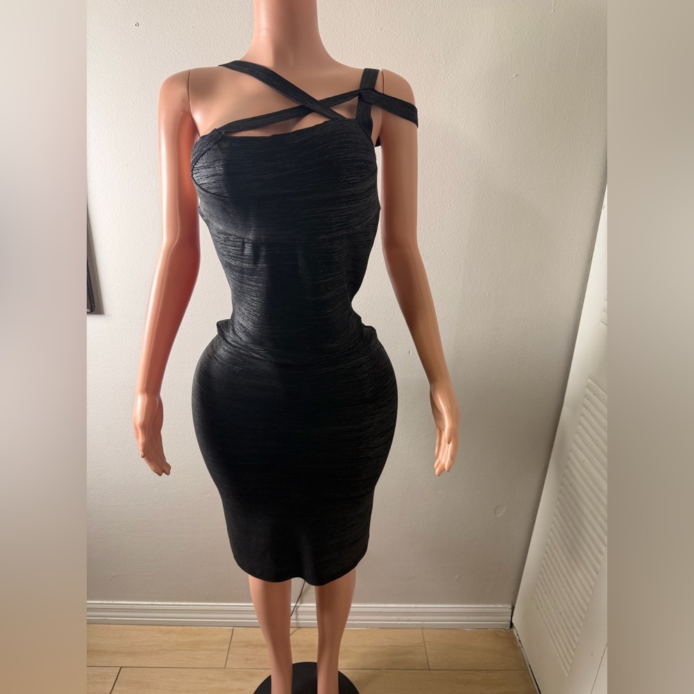 Herve Leger Black Bandage Bodycon Dress